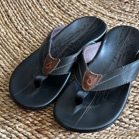 Men\'s Black and Brown Leather Sandals size 9 ❤️? main image 10